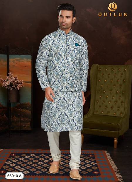 Multi Colour New Function Wear Kurta Pajama With Jacket Mens Collection 660010 A